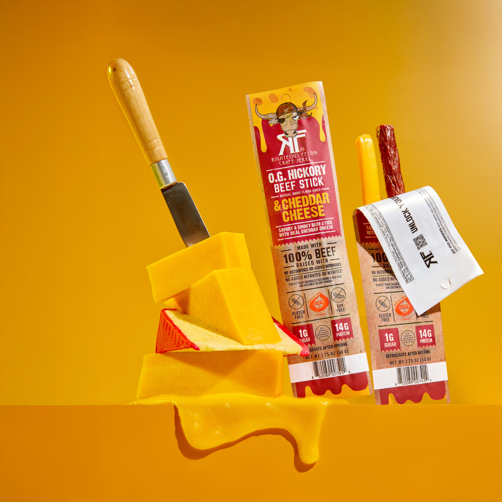 NEW Righteous Felon Beef & Cheese Sticks 3-Pack (1.75oz each)