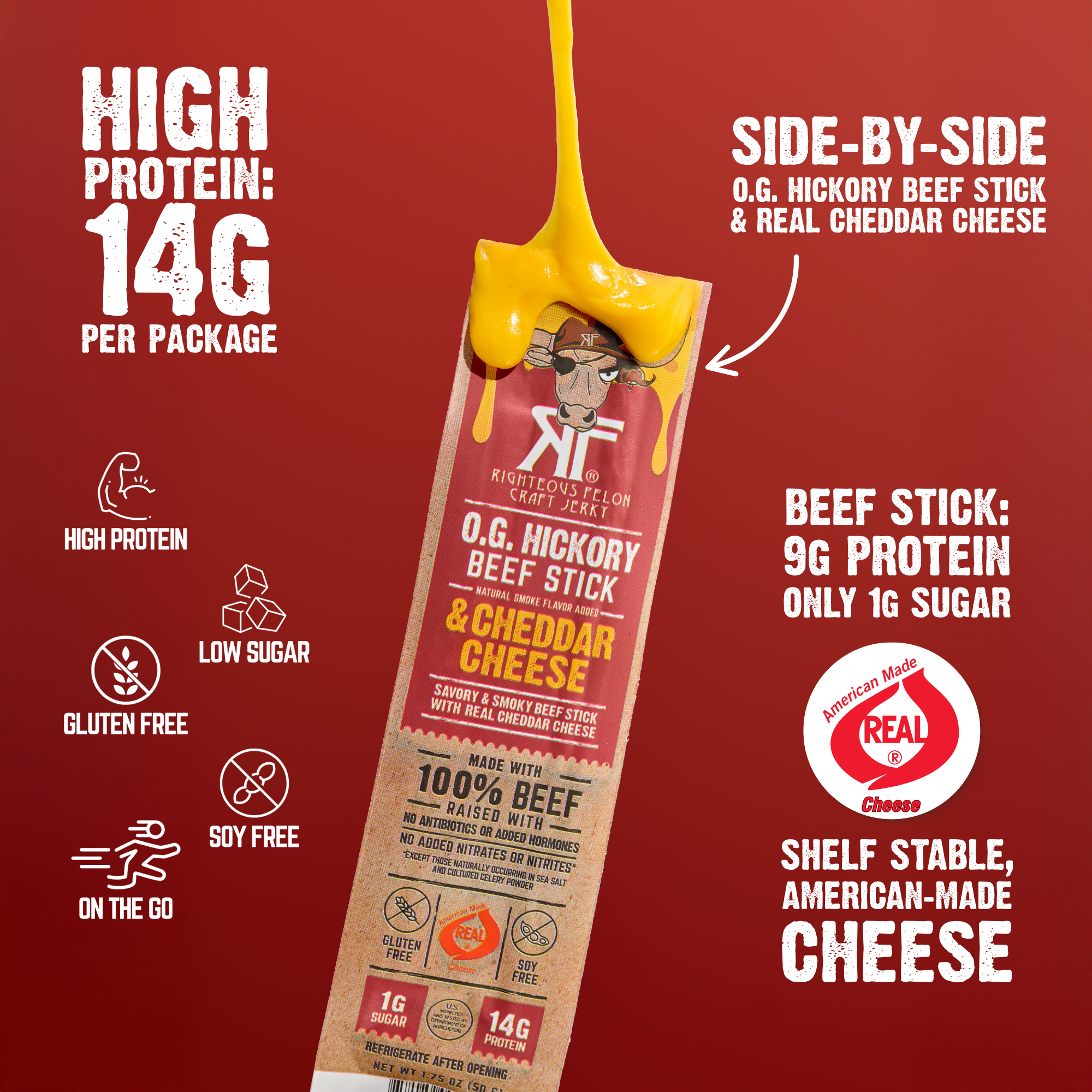 NEW Side-by-Side Beef & Cheese Sticks (10ct Caddy/1.75oz ea)